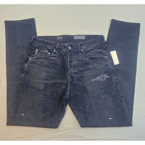 AG-ED Denim Adriano Goldschmied 31 x 32 Clyfton Navy Distressed Cord NWT L579